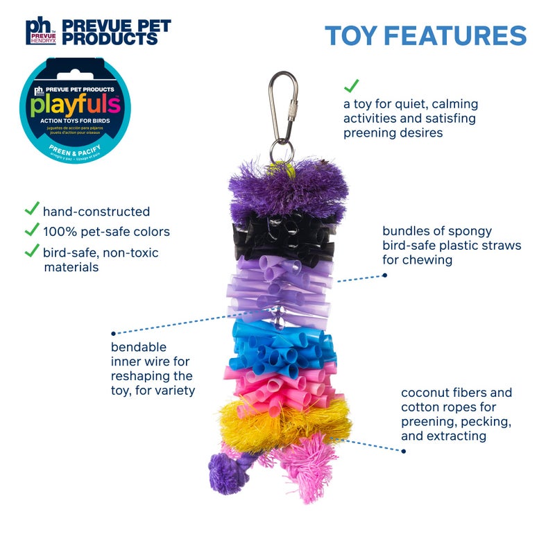 Prevue Pet Products Preen & Pacify Calypso Creations Straw Stacker Bird Toy 62634 - Image 3